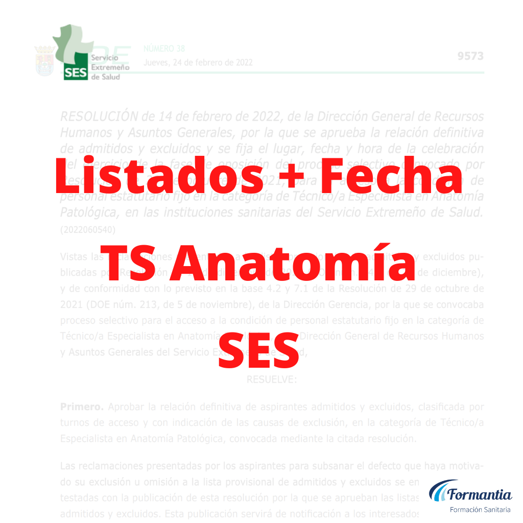 Fecha examen TEAP TSAPC Extremadura