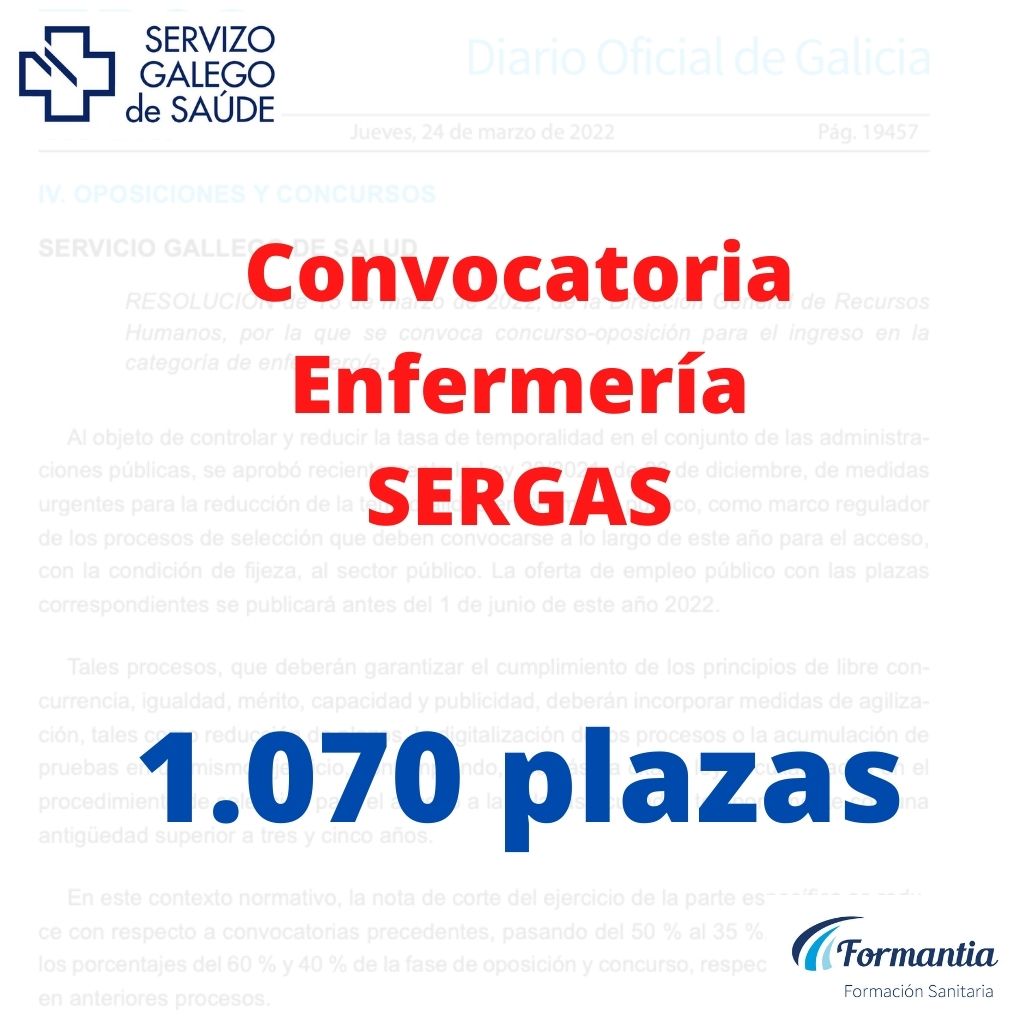 Convocatoria OPE de Enfermería Sergas Galicia 2022