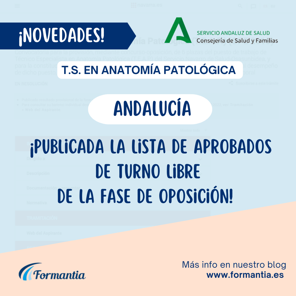 Lista de aprobados de turno libre de la fase de oposición de T.S. Anatomía Patológica para Andalucía 2022