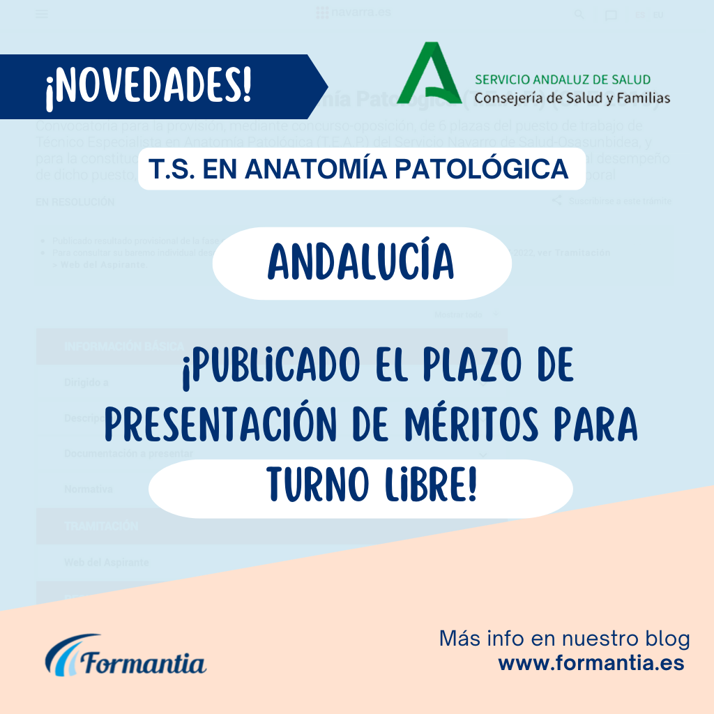 Publicado el plazo de presentación de méritos fase de concurso T.S Anatomía para Andalucía 2022