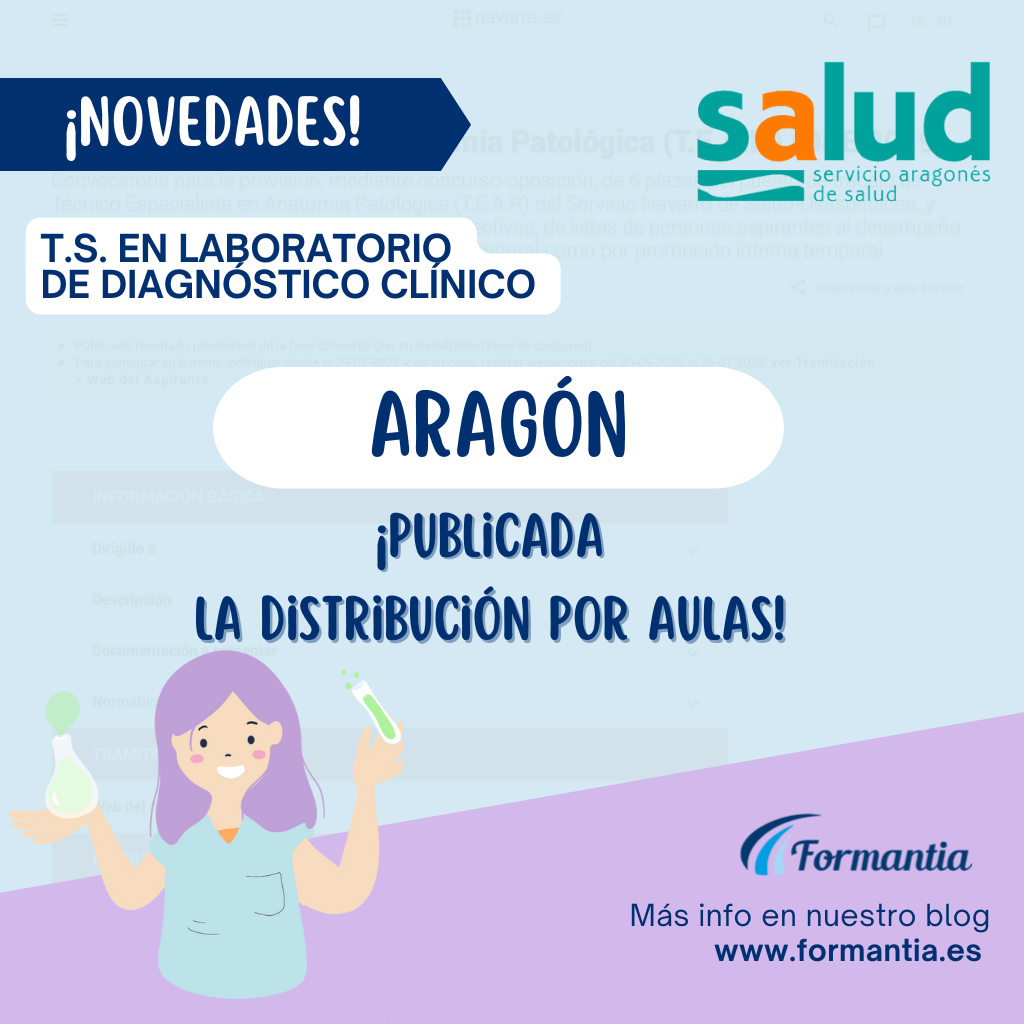 Publicada la distribución por aulas de la prueba del concurso-oposición de T.S. en Laboratorio para Aragón
