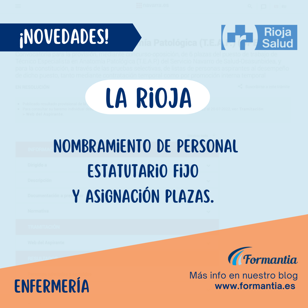 Nombramiento de personal y asignación de plazas de Enfermería para La Rioja.
