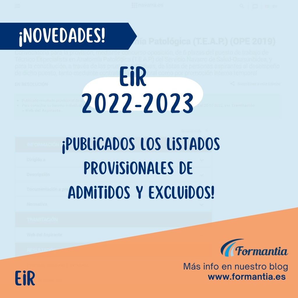 Formantia EIR 2023 listado provisional