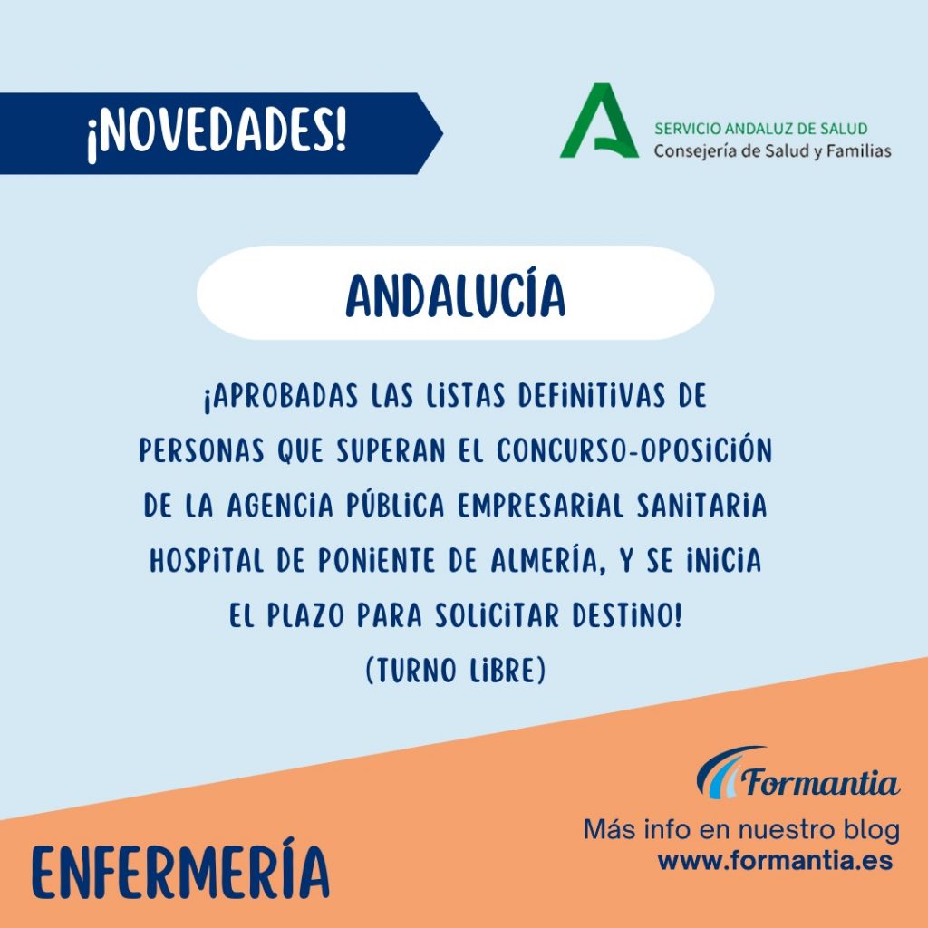 Enfermería para Andalucia aprobadas listas definitivas oposiciones