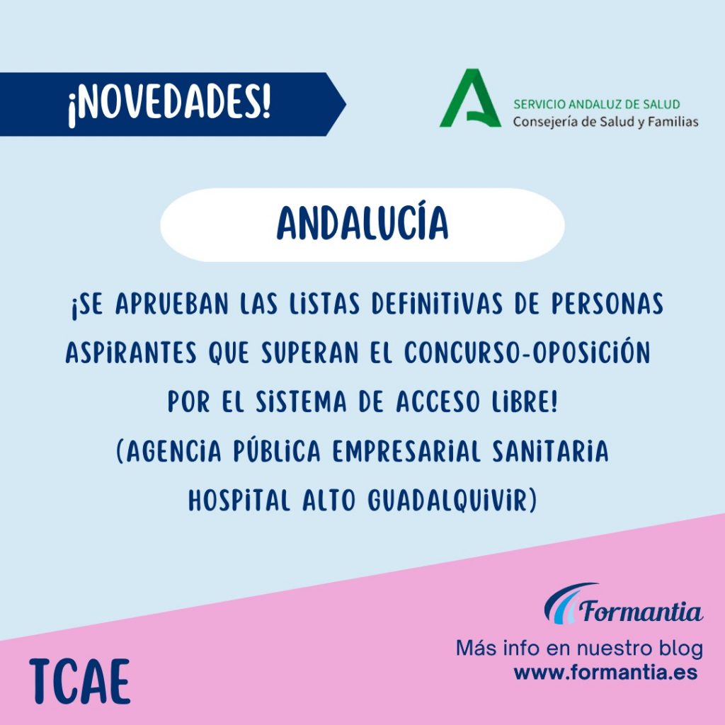 TCAE para Andalucia listas definitivas alto guadalquivir TCAE