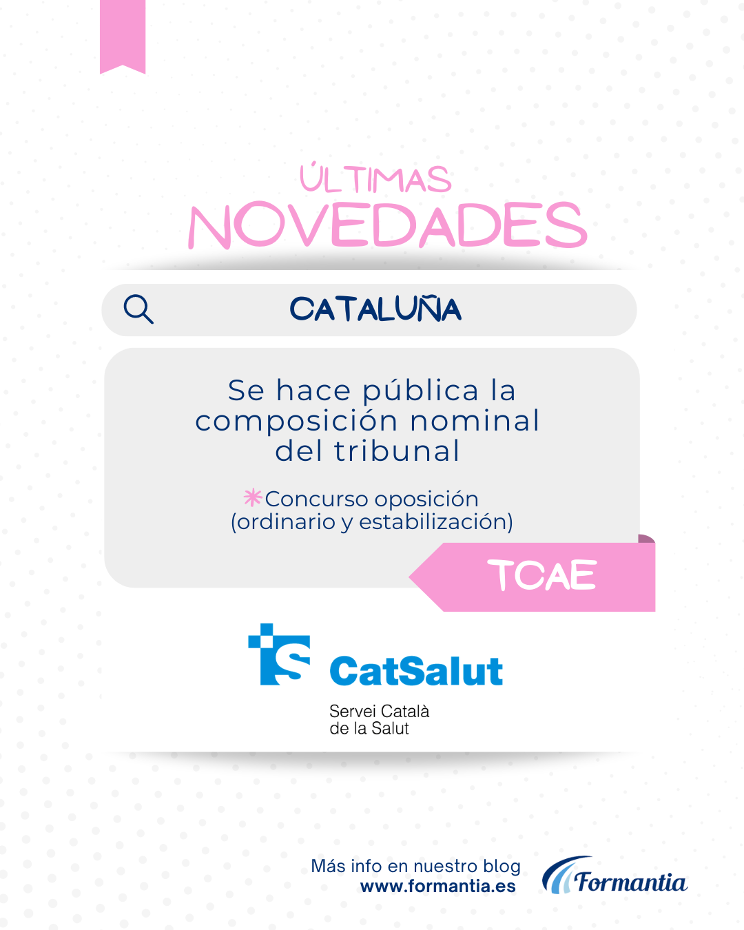 formantia oposiciones sanitarias TCAE auxiliar enfermería cataluña