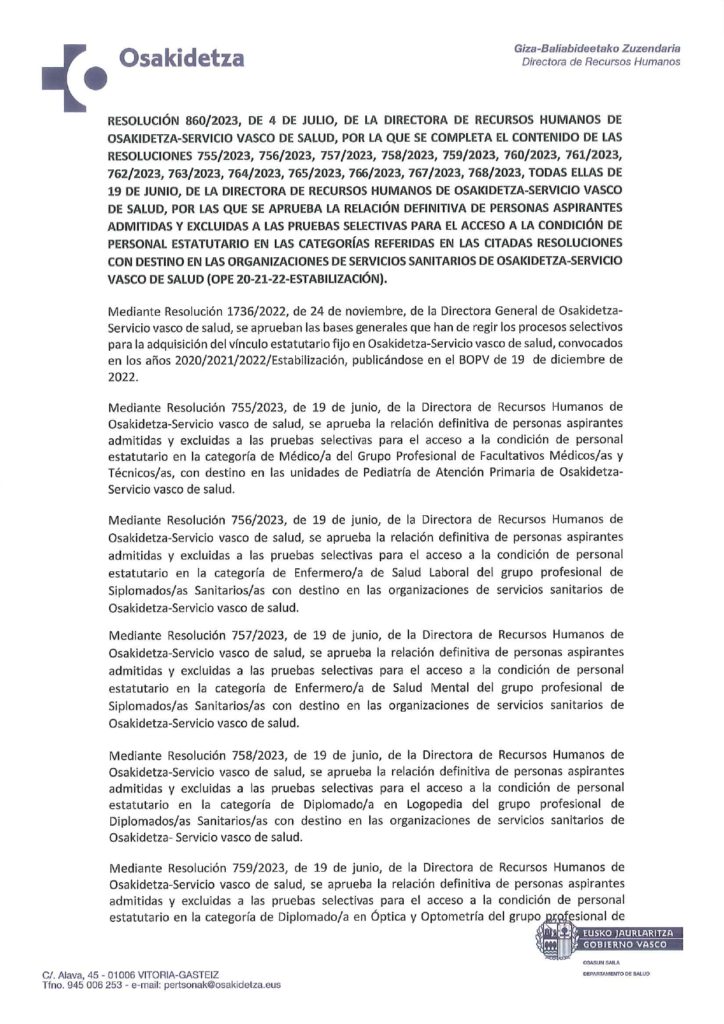 formantia oposiciones sanitarias higienistas teap país vasco