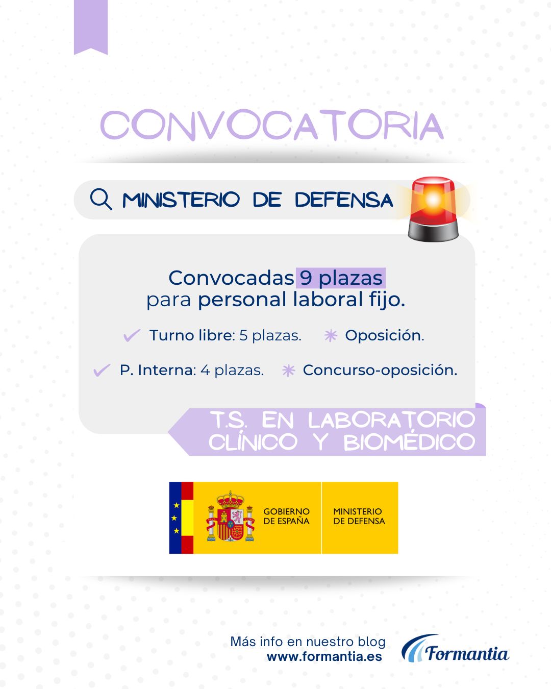 formantia oposiciones convocatoria laboratorio defensa