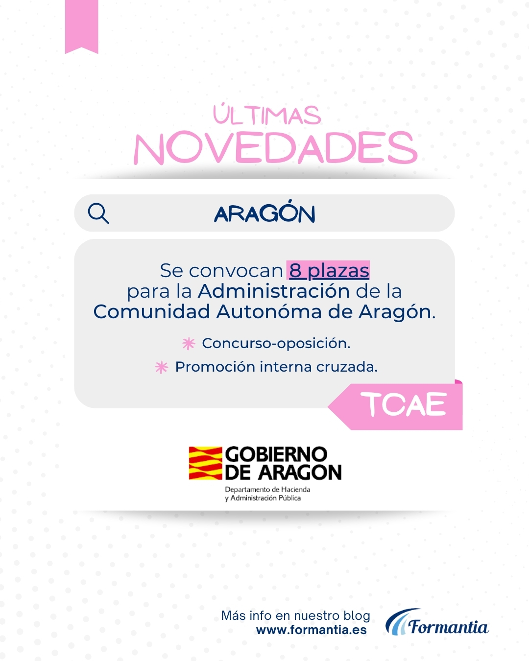 formantia oposiciones convocatoria tcae aragón