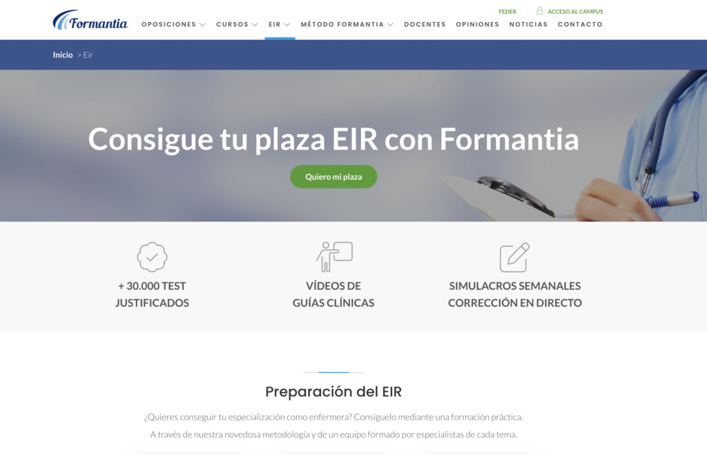 EIR academia, las 6 mejores formantia